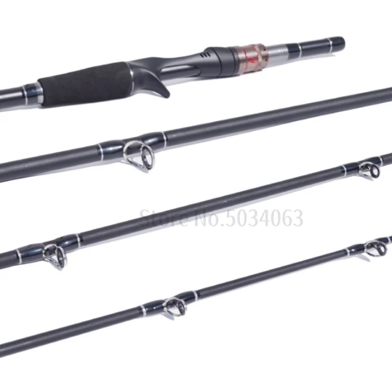Caña de pescar portátil de fundición giratoria de fibra de carbono de 1,8 m y 2,1 m potencia H 10-40g señuelo de acción rápida duro 4 secciones aparejos de caña de señuelo - imagen 3