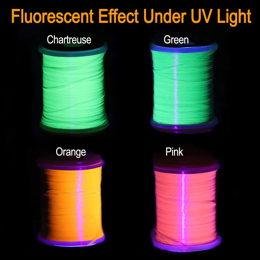 ICERIO-hilo para atar moscas, 9 piezas, 200D, UV, hilo sedoso, Señuelos de Pesca de lubina y salmón, serpentina de Ninfa, Material de atado de moscas - imagen 5