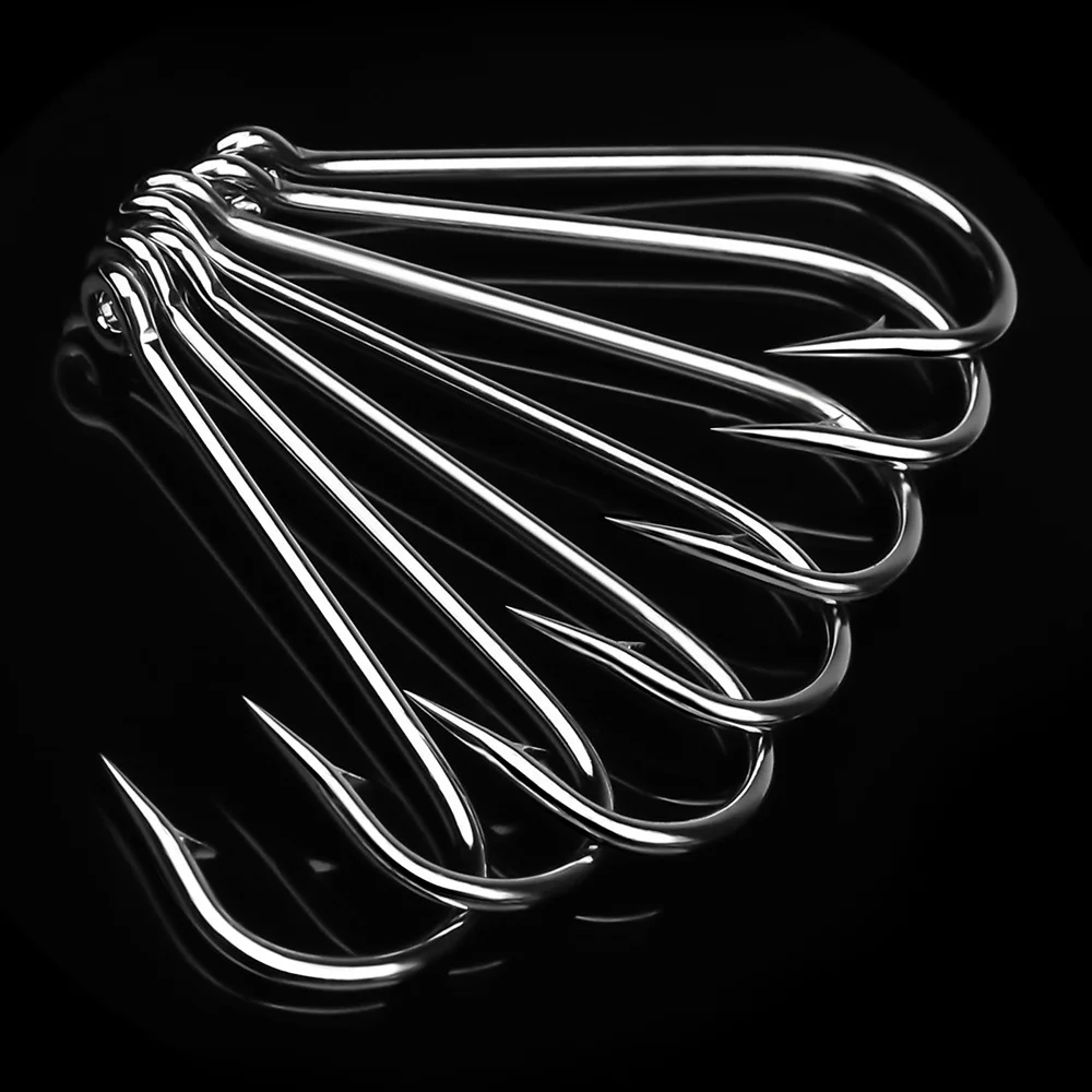 100Pcs High Carbon Steel Fishing Hook Long Handle Barbed Worm Hook With Ring Live Bait Fishing Hook Carp Fishing Accessories - imagen 3