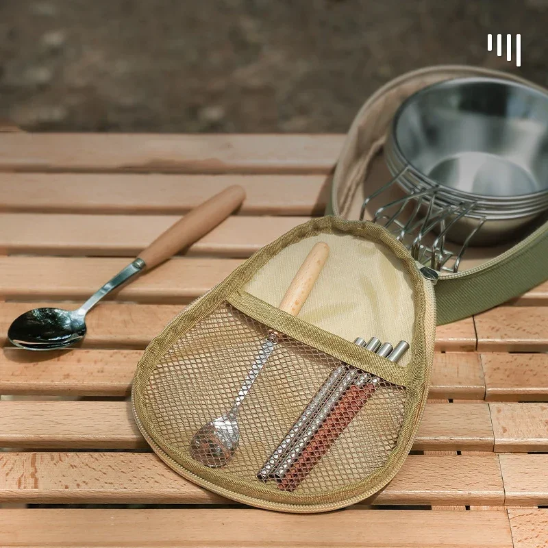 Bolsa de almacenamiento de tela Oxford para acampar, bolsa de vajilla de gran capacidad para Picnic, barbacoa, suministros de Camping al aire libre, bolsa de almacenamiento de utensilios de cocina - imagen 4