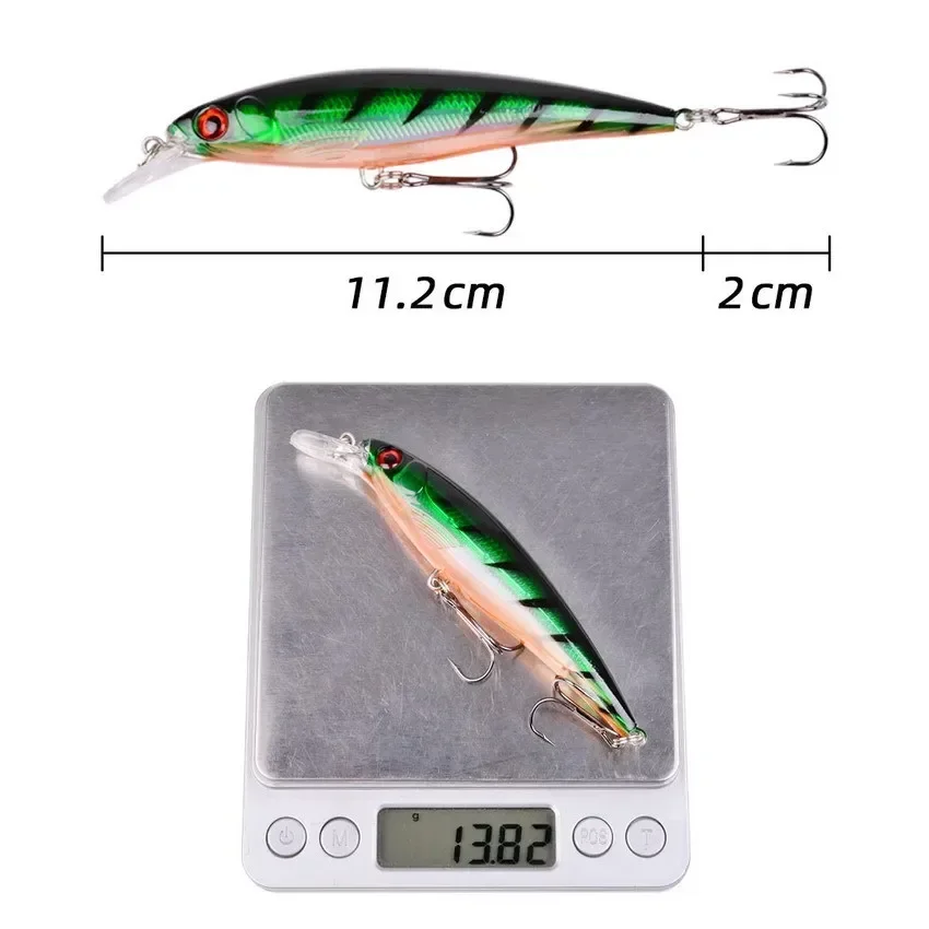 Señuelo de Pesca Minnow 11CM 13G anzuelos de Pesca aparejos Wobbler Crankbait Artificial Japón cebo duro Swimbait - imagen 2