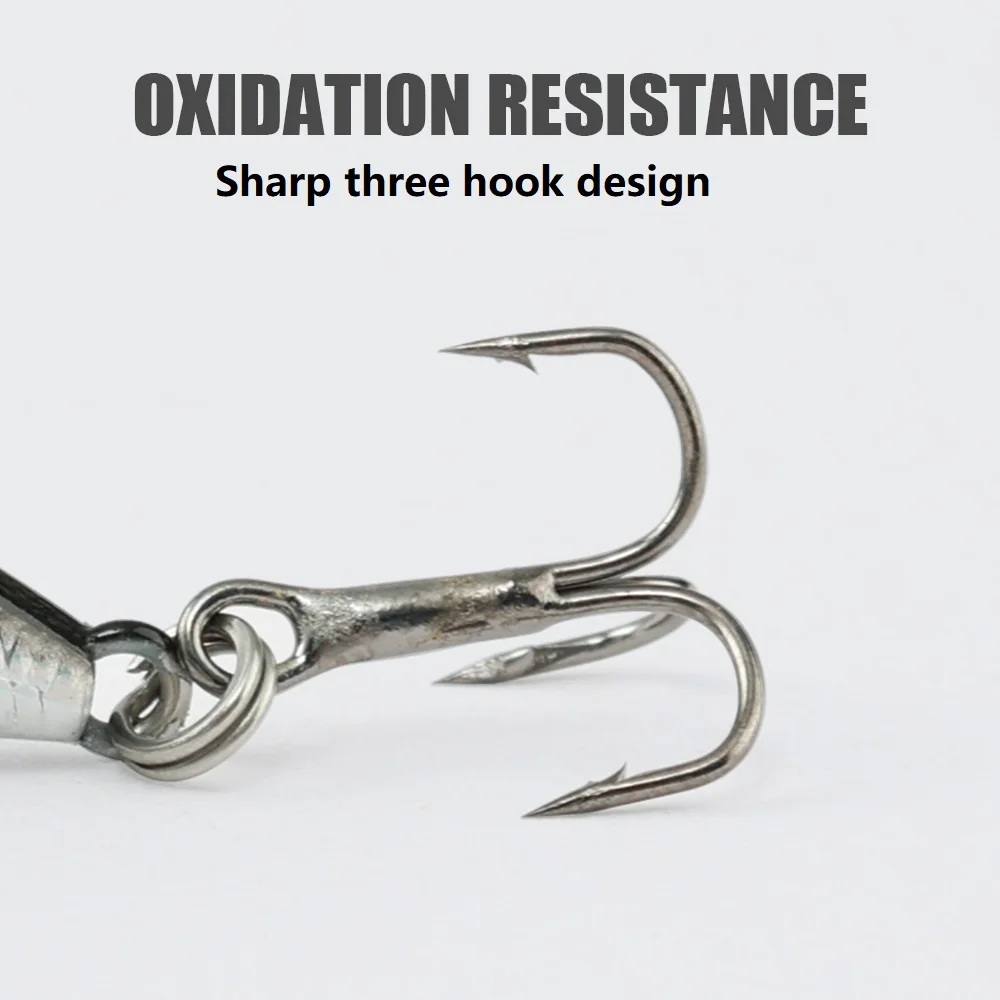 Señuelo de Pesca de Minnow que se hunde, cebo duro de tiburón blanco pequeño con anzuelo triple, plantilla Wobbler, aparejos de Pesca de lubina, 55mm/5g, 1 piezas - imagen 5