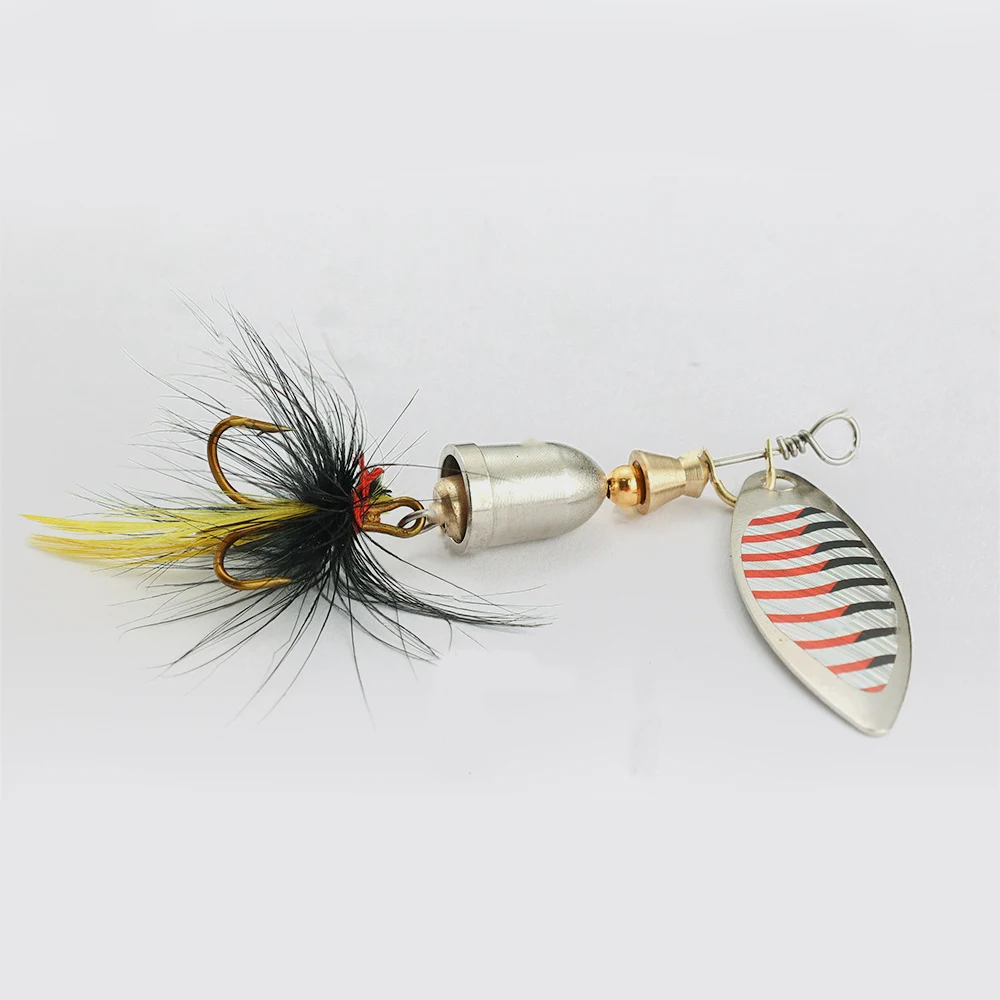 Señuelos de Pesca de Metal, anzuelos giratorios de plantilla lenta de 5 piezas, 33mm, 7g, aparejos de Pesca de lubina, señuelos de carpa - imagen 5