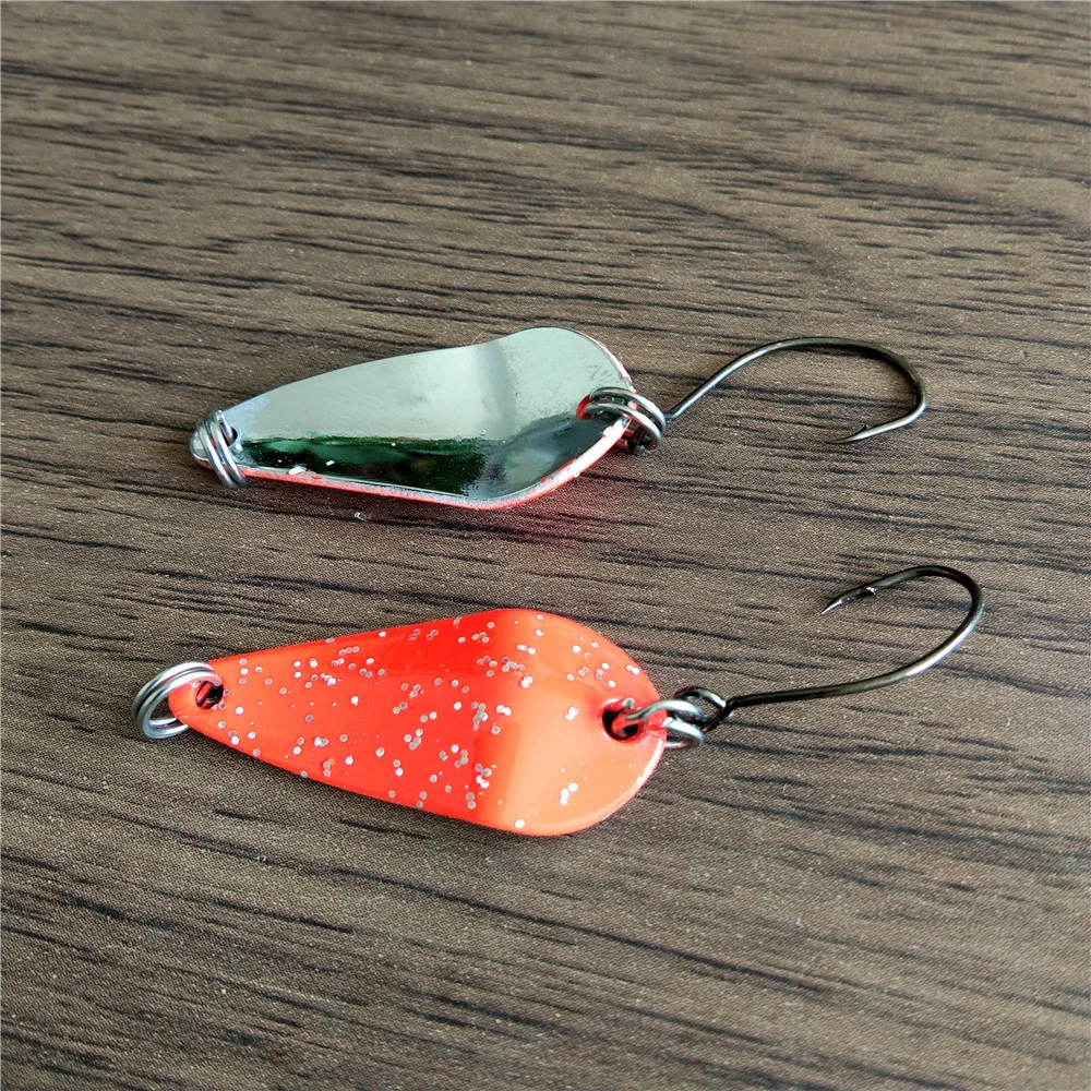 Swolfy 20 piezas 3 uds 3g Peche Leurre Pesca SPOON cuchara colorida cebo corriente de cobre señuelo de Pesca de Metal para trucha Chub perca salmón - imagen 4