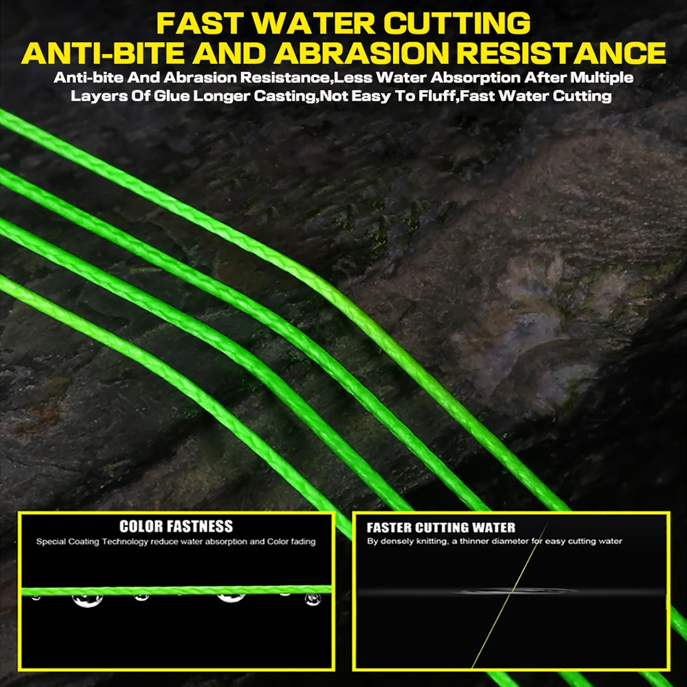 Sedal de Pesca trenzado superfuerte de 4 hebras, alambre de PE multifilamento liso de 0,11-0,5mm y 300M, para Pesca extrema en agua salada - imagen 4