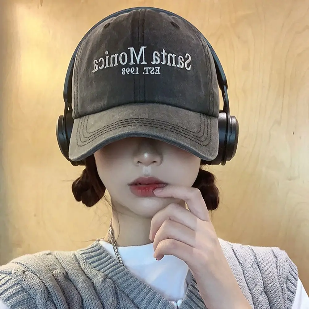 Gorra de béisbol bordada con letras vintage, protección solar más pequeña, sombrero con visera, sombrero para el sol para parejas - imagen 3