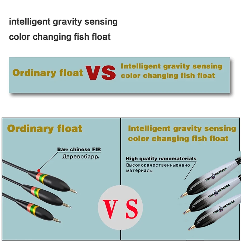 Luz LED inteligente para pesca, flotadores con sensor de gravedad nocturna, 3 + 2g/4 + 2g/5 + 2g de tiro largo, electrónica nocturna automática con batería CR425 - imagen 5