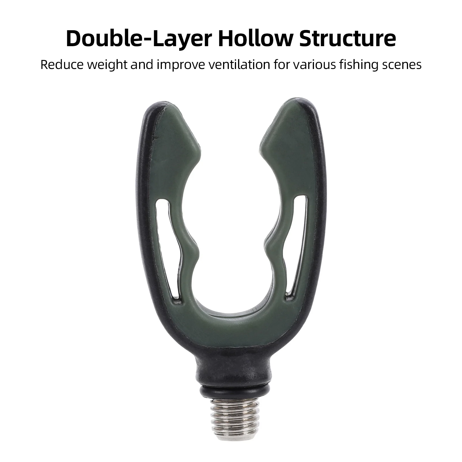 Soporte para caña de pescar de carpa de estilo europeo, componente de cabeza de doble capa Compatible con cañas de carpa, fácil de instalar, silicona Nylo - imagen 4