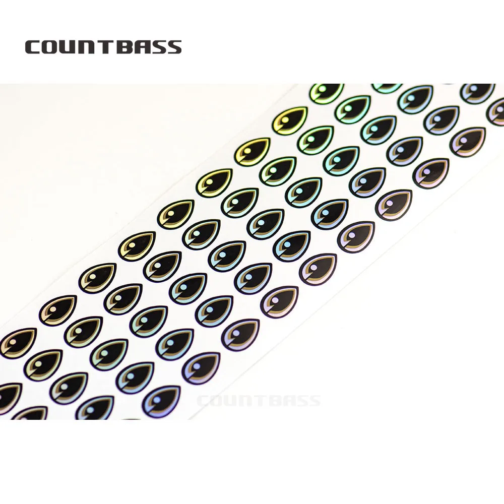 Countbass 100 Uds accesorios de pesca, señuelos de pesca holográficos láser 2D ojos para plantillas de metal cuchara popper Señuelos de pesca - imagen 2