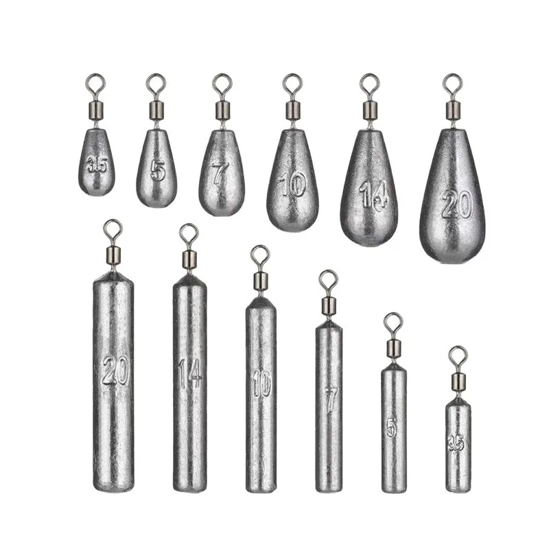 Plomo de pesca de 5 uds., 3,5g/5g/7g/10g/14g/20g, pesas de tiro y plomos de lápiz, peso de pesca, plomos de plomo, accesorios de pesca - imagen 3