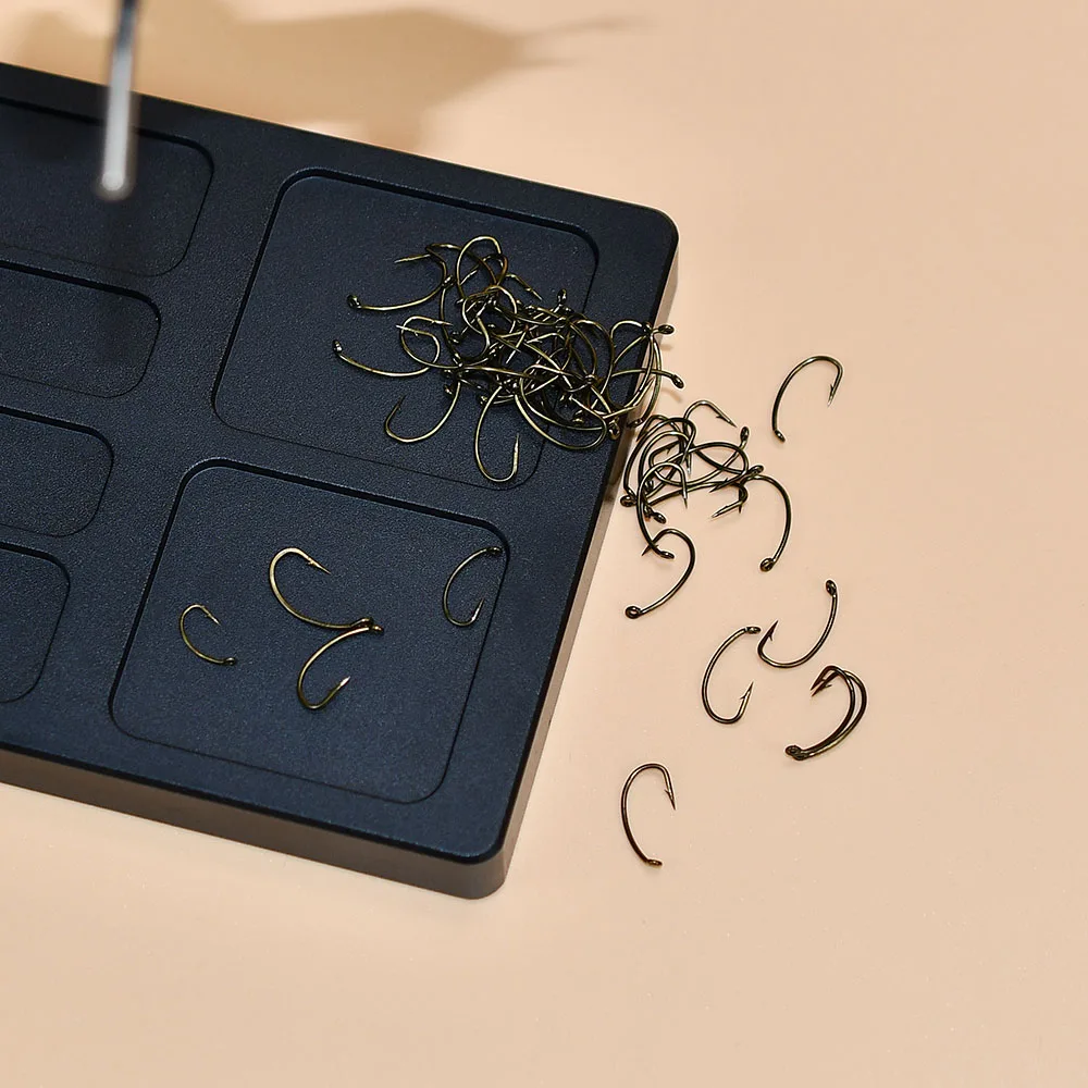 MNFT 100PCS Koolstofstaal Droge Vliegenhaken Vishaak Nimf Scud Midge Caddis Garnalen Vliegbindset Haken - imagen 4