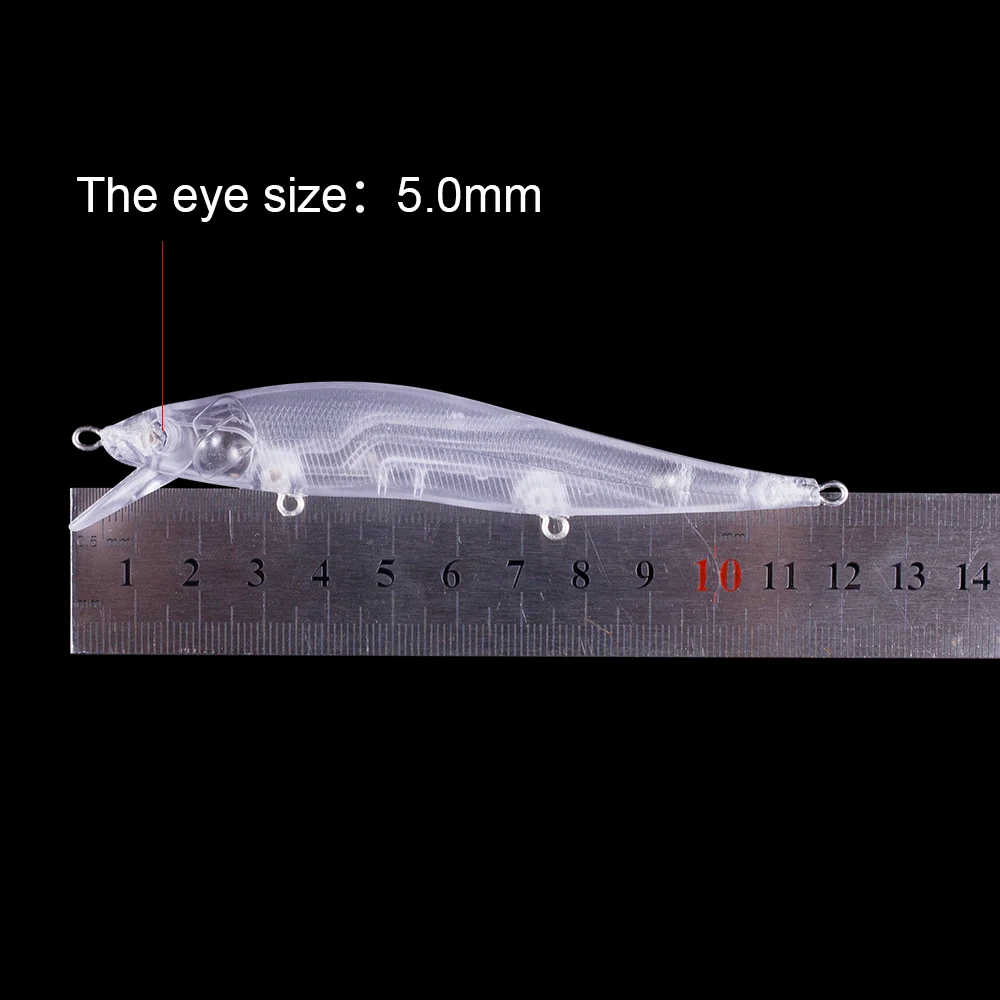 Hanlin-sonajeros en blanco de 10/20 piezas, señuelo de pesca Minnow de 12CM y 12G, para buceo poco profundo, hecho a mano, en agua salada, parpadeo sin pintar, aparejos Jerkbait - imagen 2