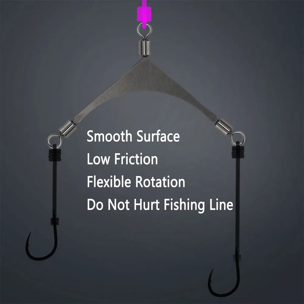 Bimoo, 10 Uds., poste rodante americano de 3 vías, giratorios, cabezal de anzuelo de pesca, conector giratorio, aparejos, señuelo giratorio, accesorios de pesca - imagen 4