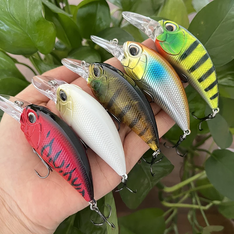 Cebos duros artificiales para pesca, equipo de pesca y 15g de 70mm, señuelos de manivela para buceo de 2m, aparejos de Lucio - imagen 3