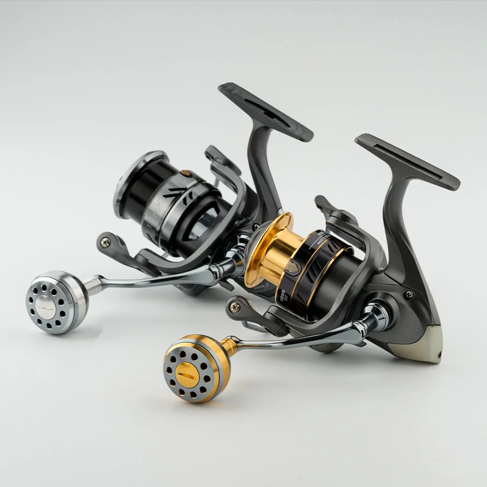 Carretes de pesca giratorios para niños, mango de repuesto 500-7000, agarre de bola de Metal, mango plegable de aleación de aluminio de varios colores - imagen 4