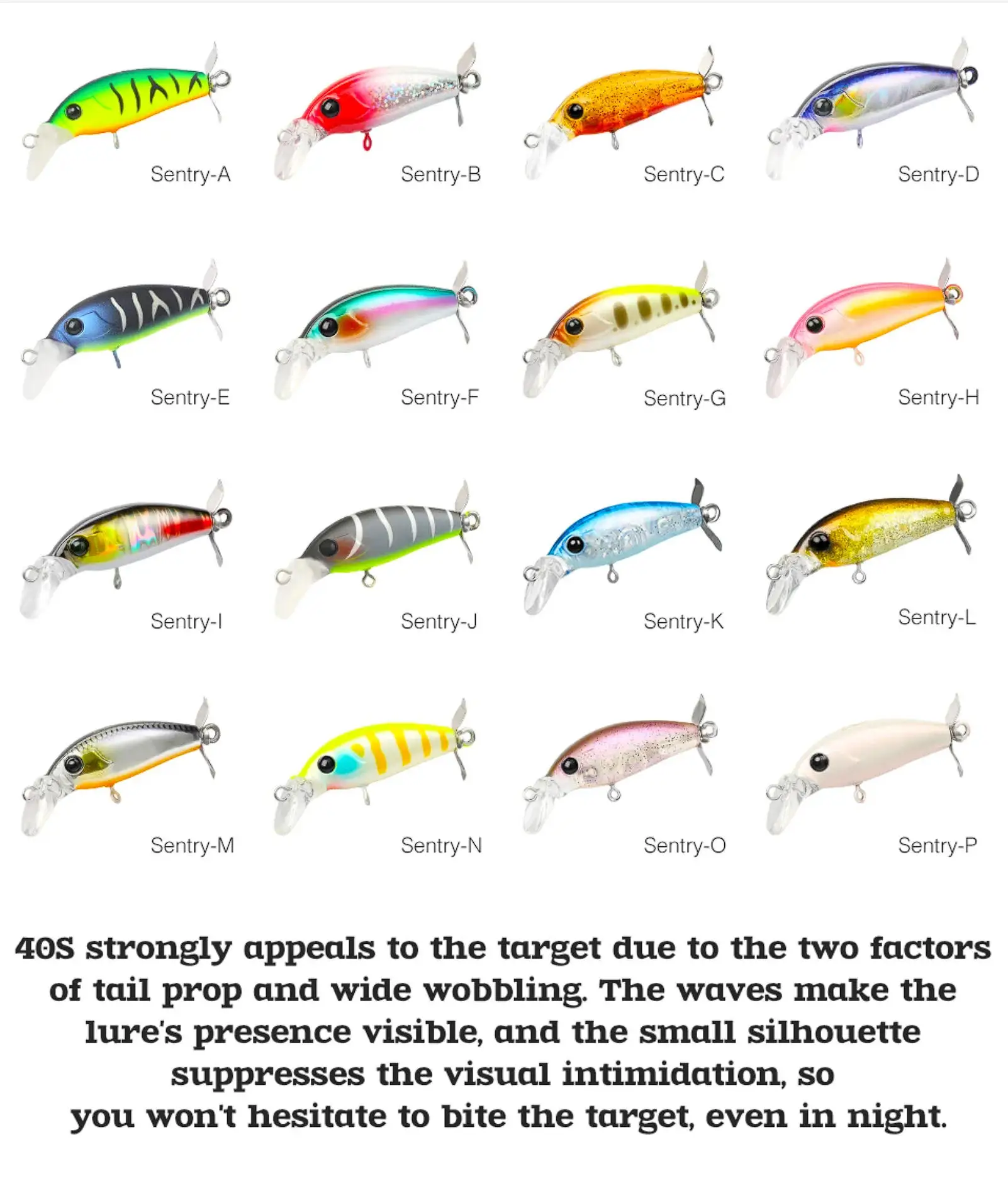 TSURINOYA Propeller Minnow en mano para comparar tamaño