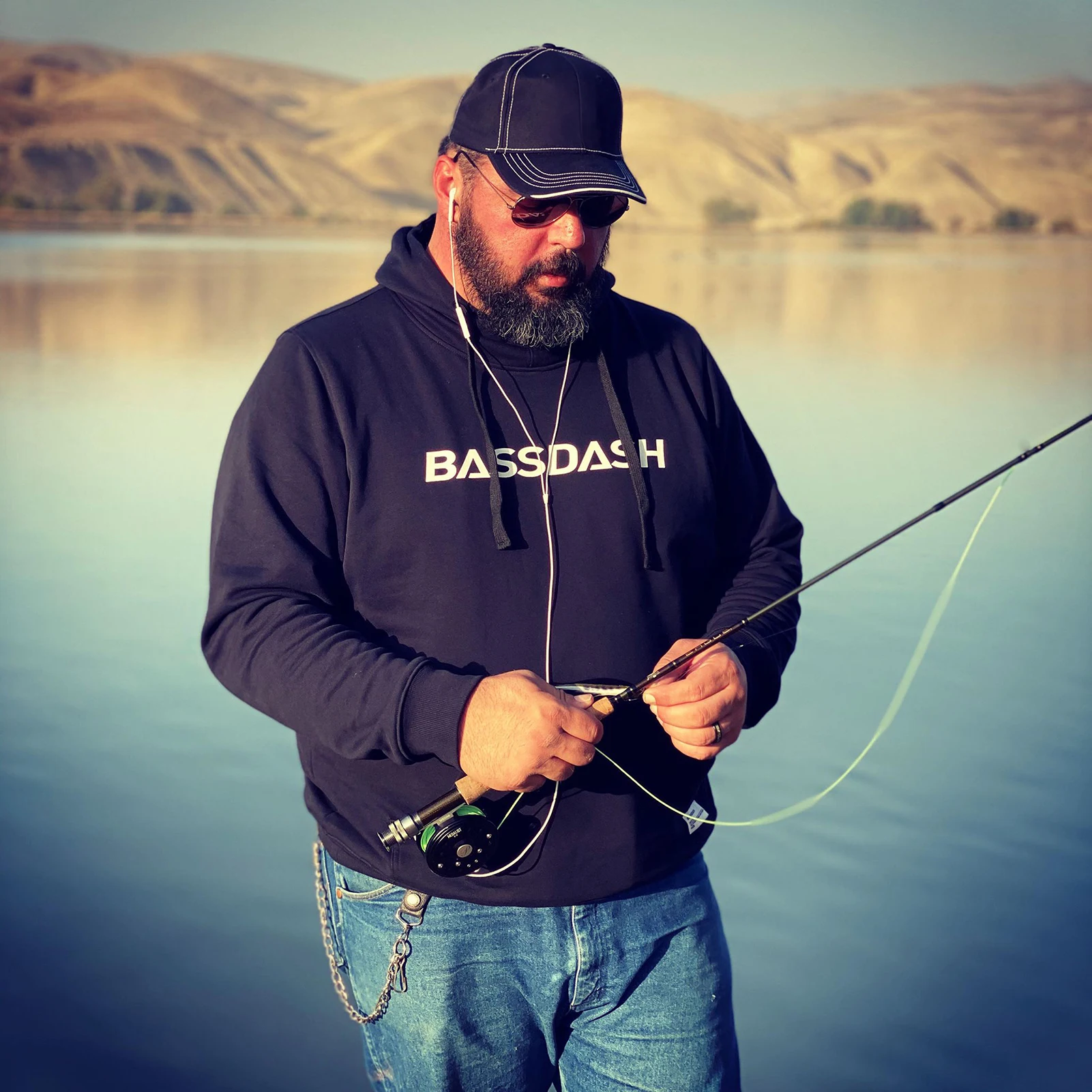 BASSDASH Sudadera de Pesca para Hombre Algodón con Capucha - imagen 4