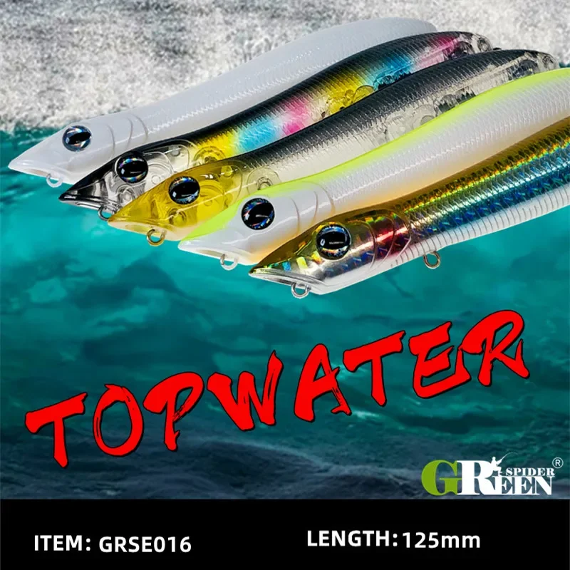 GREENSPIDER Popper Wobbler Topwater para lubina – Señuelo agua salada - imagen 5