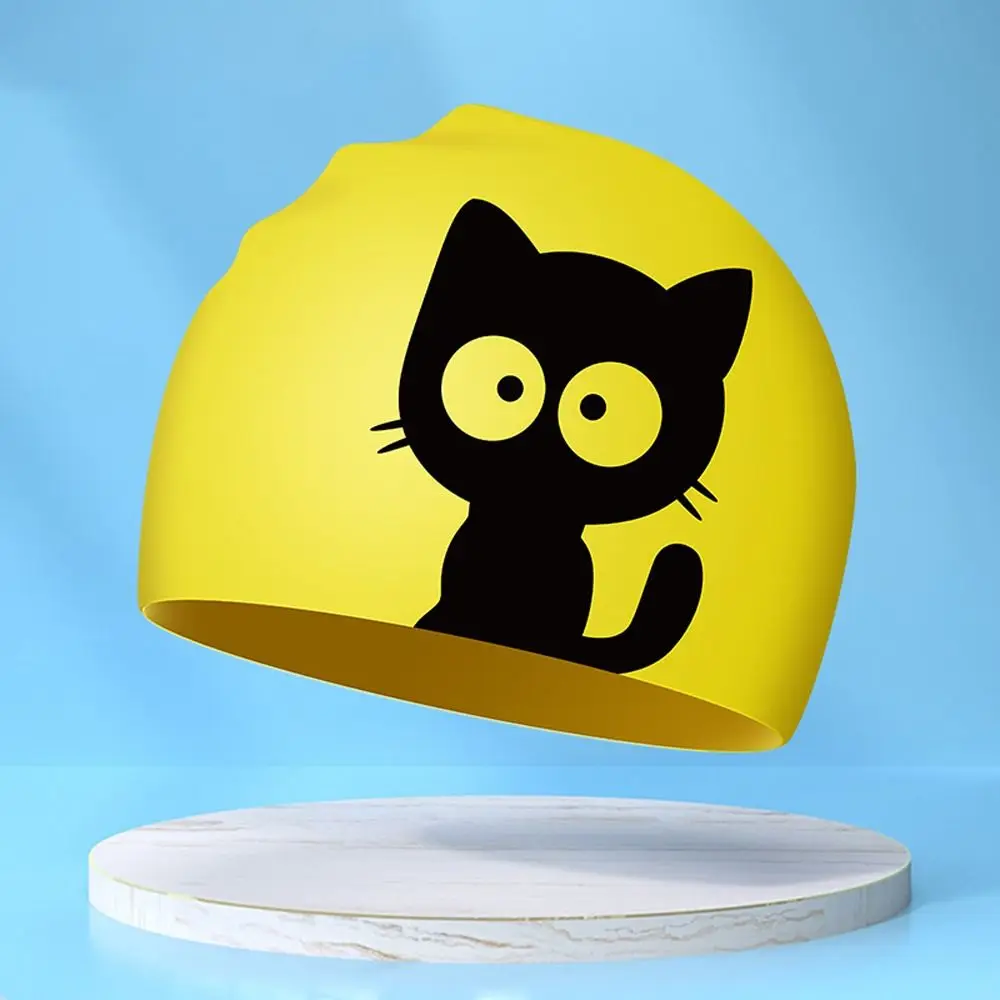 Gorro de natación impermeable para deportes acuáticos para niños, gorro de natación elástico de silicona para chico, protege las orejas, gorros de baño de dibujos animados, gorro Natatorium - imagen 5