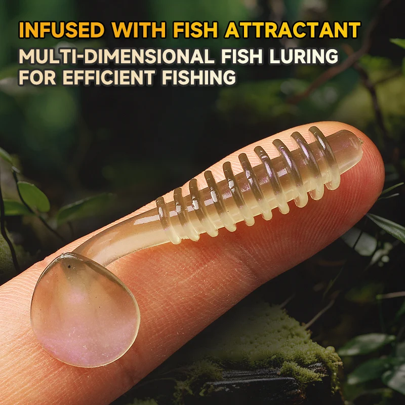 Supercontinent rubbring Shad cebos blandos 5 cm/15 piezas UV Isca Artificial silicona Pesca gran cola en T Wobblers - imagen 4