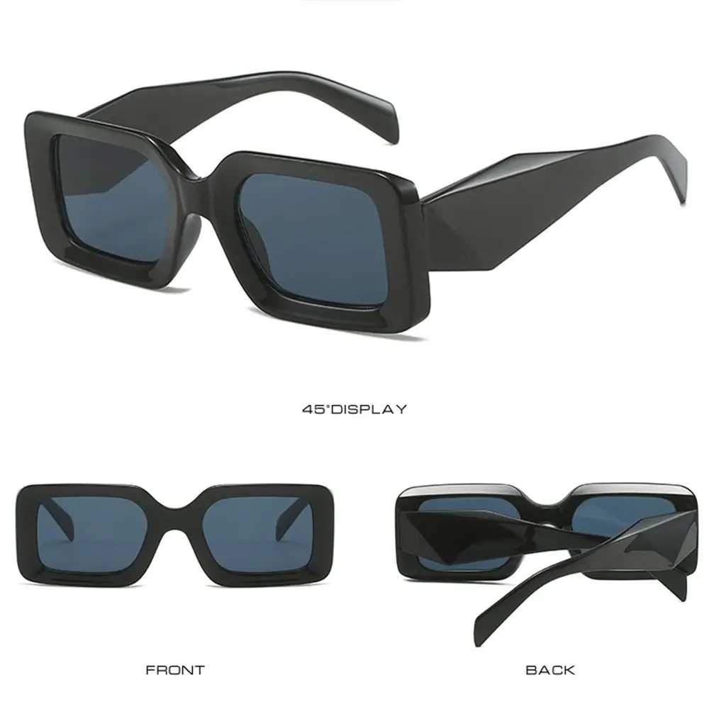 Gafas de sol negras elegantes con un diseño moderno de pantalla de 45 °