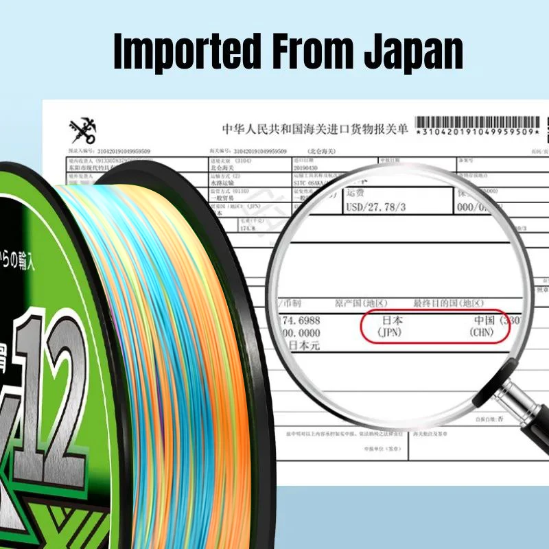 Línea de pesca trenzada mejorada PE X12, 1000M, 300M, 500M, alambre multifilamento de PE, súper fuerte, resistente al desgaste para pesca de carpa - imagen 4