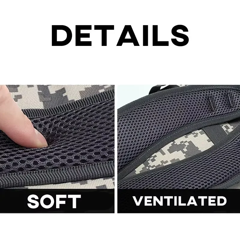 Mochila táctica impermeable 40L para pesca con camuflaje y USB - imagen 2