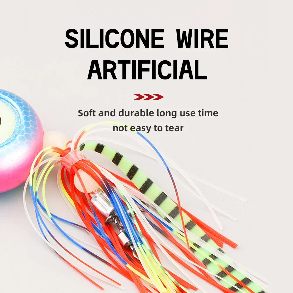 Cebo luminoso Inchiku, Tenya Madai Kabura, aguas profundas, cabeza de plantilla de Metal lento, señuelo de pesca de jigging de plomo con falda, cebo Artificial de Lucio - imagen 4