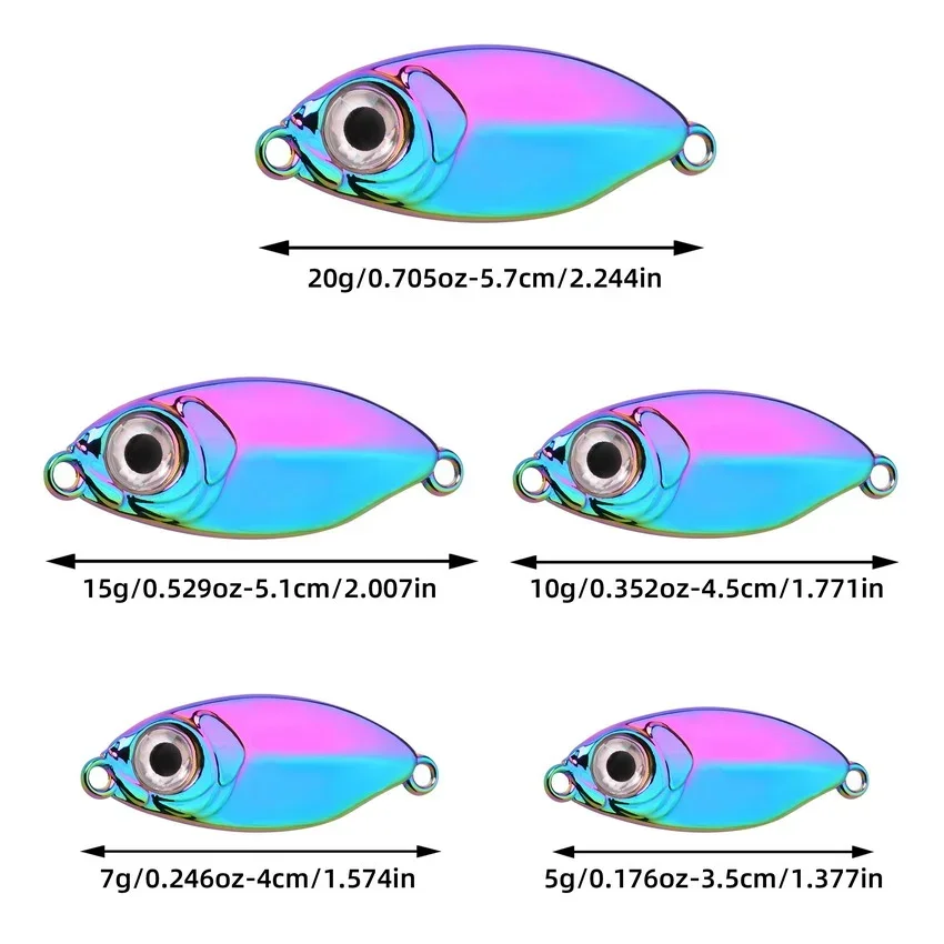 Plantillas de pesca de Metal lento, señuelo de Jigging, 10g, 15g, 20g, fundición de agua salada, malope, atún, pesca con curricán, cebo con cuchara, 10 Uds. - imagen 2