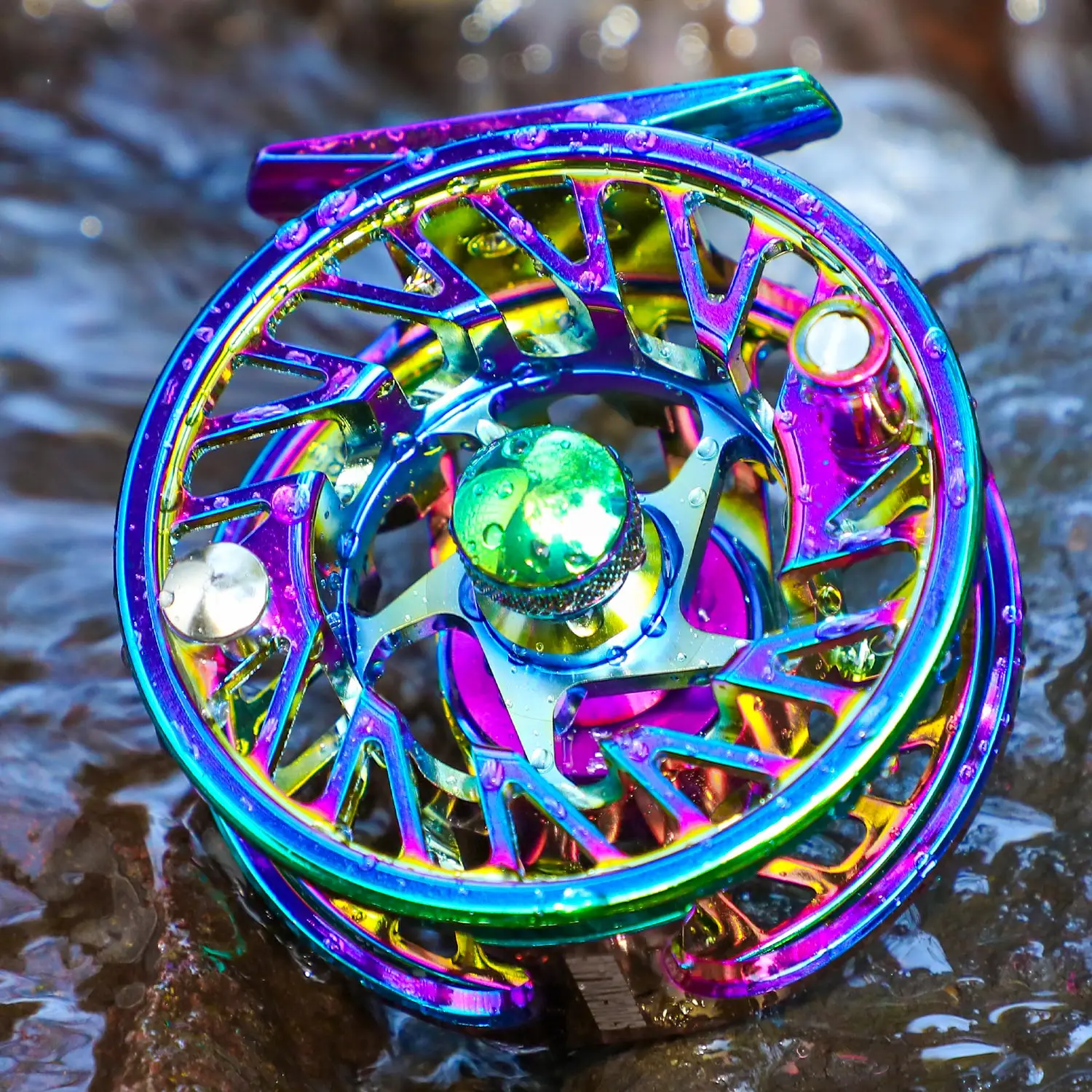 Carrete de Pesca con Mosca Sougayilang Multicolor, 2+1 Rodamientos de Bolas, Carrete de Aleación de Aluminio Fundido a Presión, Carrete de Pesca con Mosca de Gran Diámetro, Aparejos de Pesca, Pesca - imagen 5