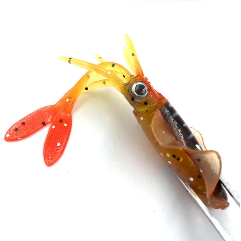 ALASICKA 7g 10CM luminoso UV plantilla de calamar suave pesca de calamar señuelo de curricán para pesca en el mar barco pesca Wobblers cebo Rockfishing - imagen 5