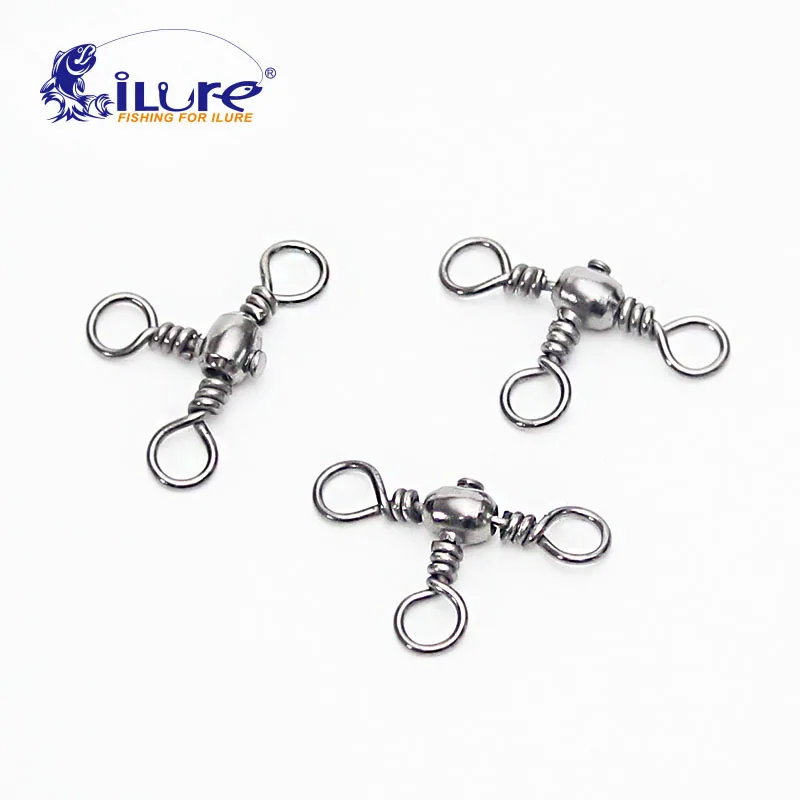 ILure-barril de Pesca rodante de acero inoxidable, Conector de Triple giro, anillo sólido, accesorios de aparejos de Pesca, 20 unidades por lote - imagen 2