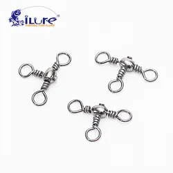 ILure Giratorio barril rodante inox conector triple giro anillo sólido