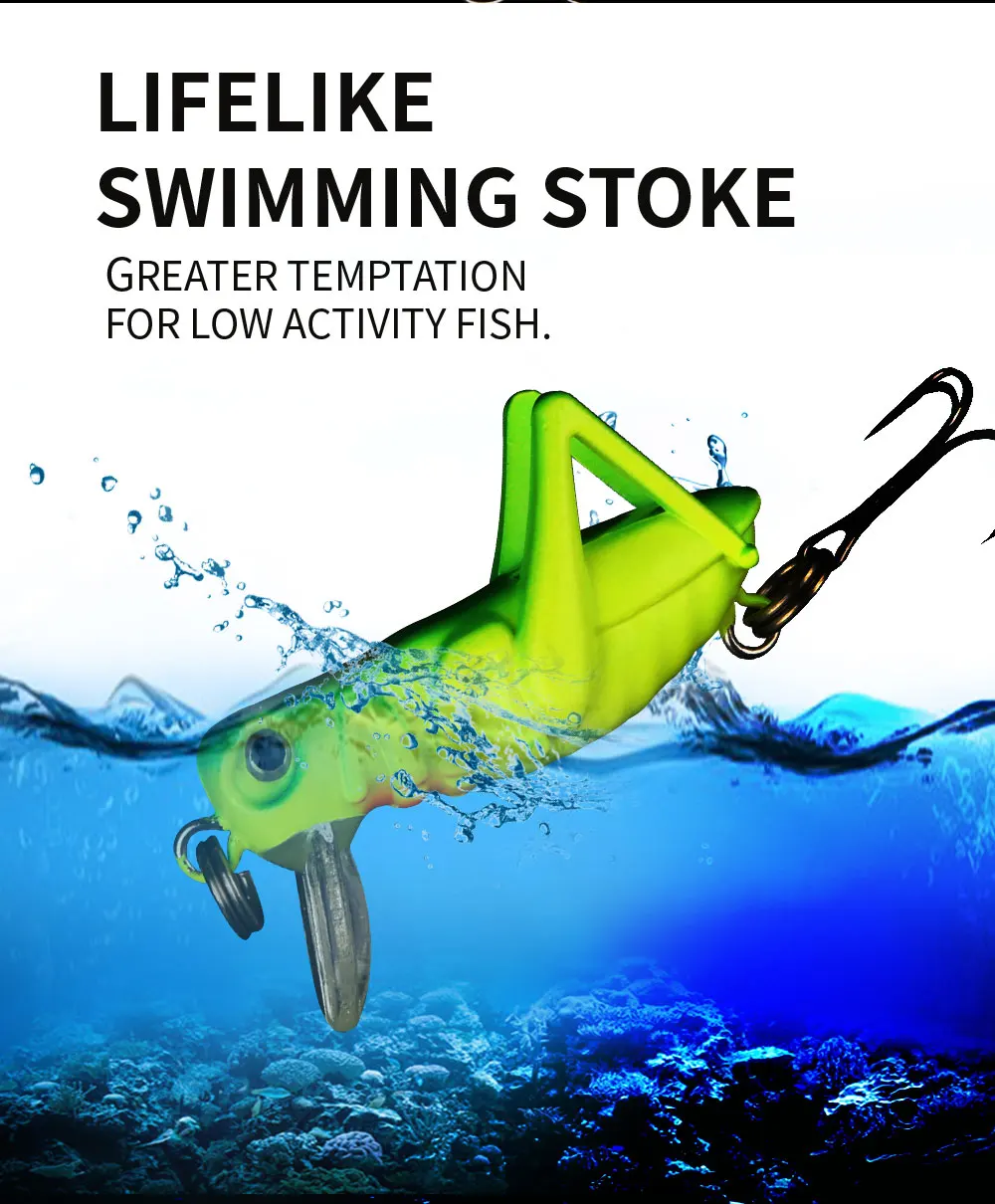 Señuelos de pesca de insectos saltamontes, 5 uds., 4cm, 3g, cebo duro volador, Wobblers artificiales para curricán, pececillo, Swimbait, langosta, Topwater - imagen 5