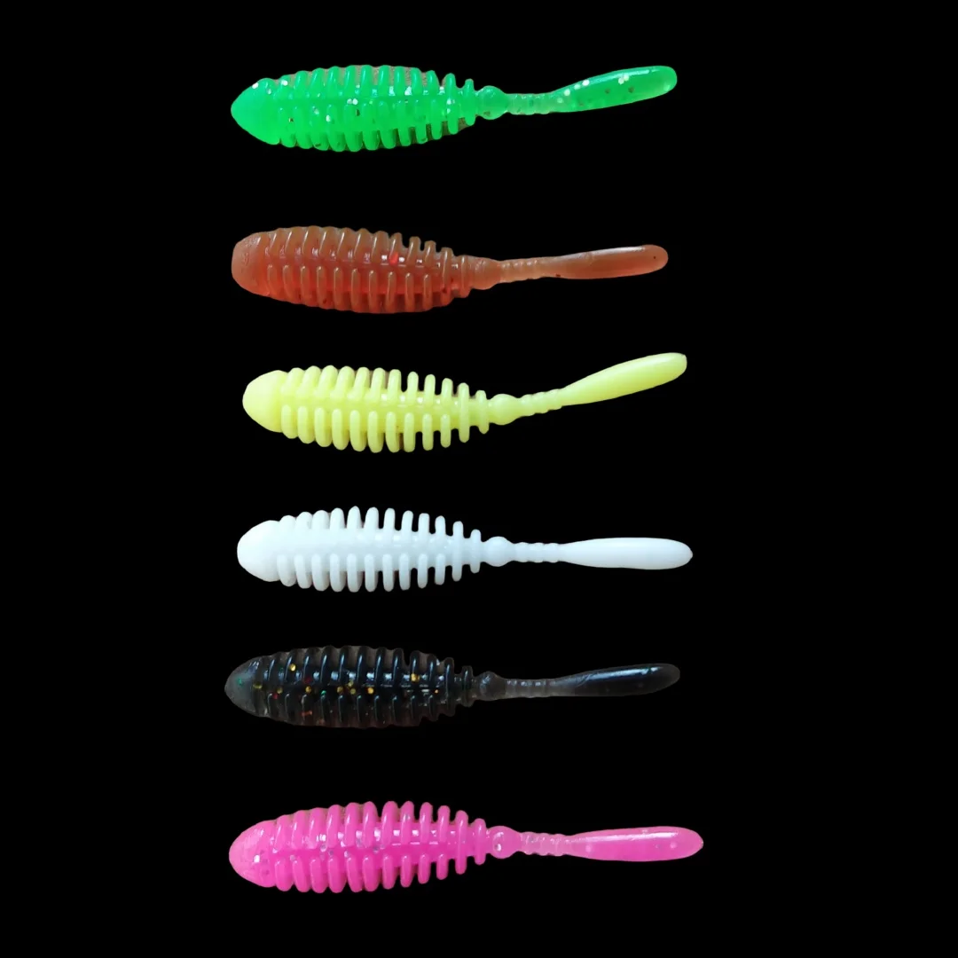 Swolfy 50 Uds TPE flotante Mini señuelo de Pesca suave 0,28g/35mm pequeño cebo de cola en T Wobbler Isca Pesca aparejos de Pesca artificiales - imagen 3