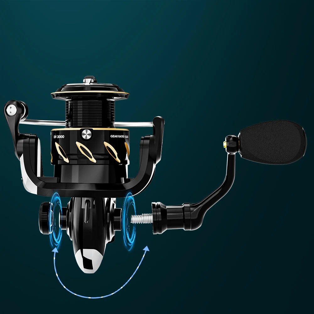 DORISEA alta calidad AK2500 AK3000 9BB 5,2: 1 arrastre máximo 12kg alambre de aleación de acero taza giratoria carrete de pesca rueda - imagen 3