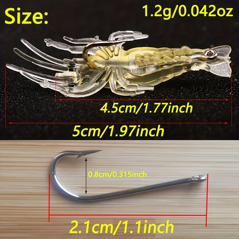 10/30 unids/caja simulación de gambas señuelo suave 4,5 cm 1,2g cebo Artificial suave con ganchos para carpa lubina Wobblers aparejos de pesca - imagen 3