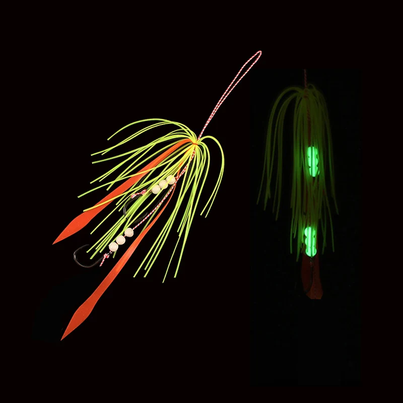 Ganchos de asistencia Kabura Jigging Madai, gomas Tai fuertes, faldas de silicona, cintas de filamentos, plantillas deslizantes de diferentes colores, colas de plomo - imagen 2