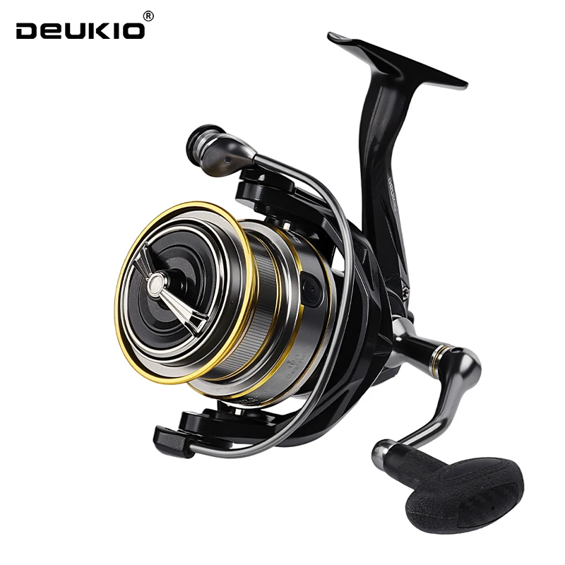 Carrete giratorio DEUKIO de tiro largo 7 + 1BB 18lb arrastre 4,7: 1 carrete de pesca de fundición de Surf grande de agua dulce y salada serie 4500-8500