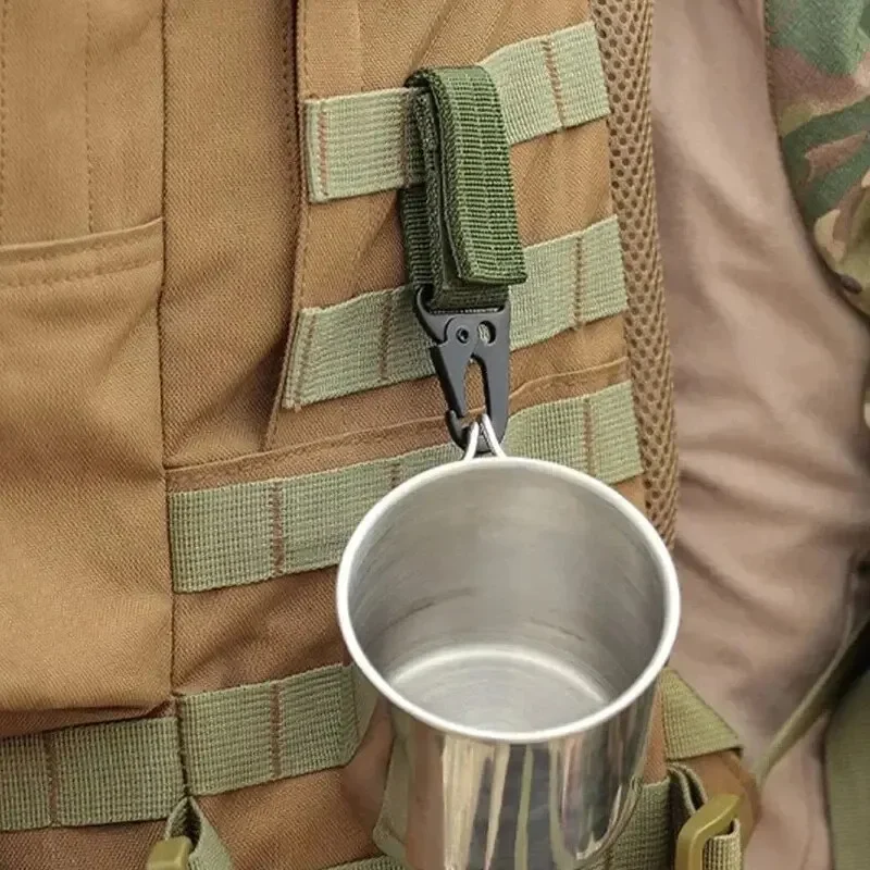 Hebilla colgante táctica Molle, correas de nailon, mosquetón, cinturón, llavero triangular para escalada al aire libre, accesorio de herramienta de Camping, 2 uds. - imagen 5