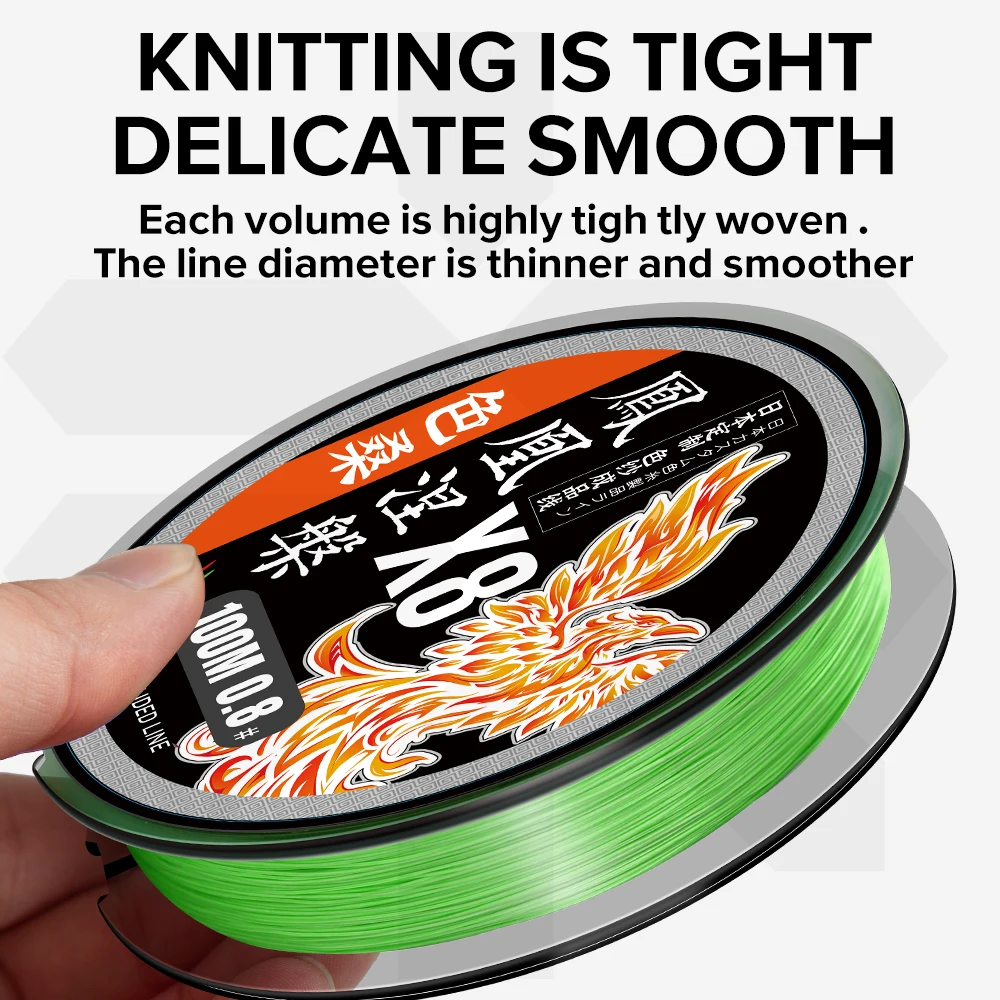 ZUKIBO Phoenix-sedal de pesca trenzado de PE, 8 hebras, nunca se decolora, multifilamento suave japonés, para aparejos de pesca de carpa - imagen 3