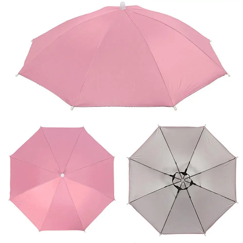 Paraguas portátil para montar en la cabeza para adultos, sombrilla plegable para exteriores, antilluvia, ligera, gorra de pesca para acampar - imagen 4