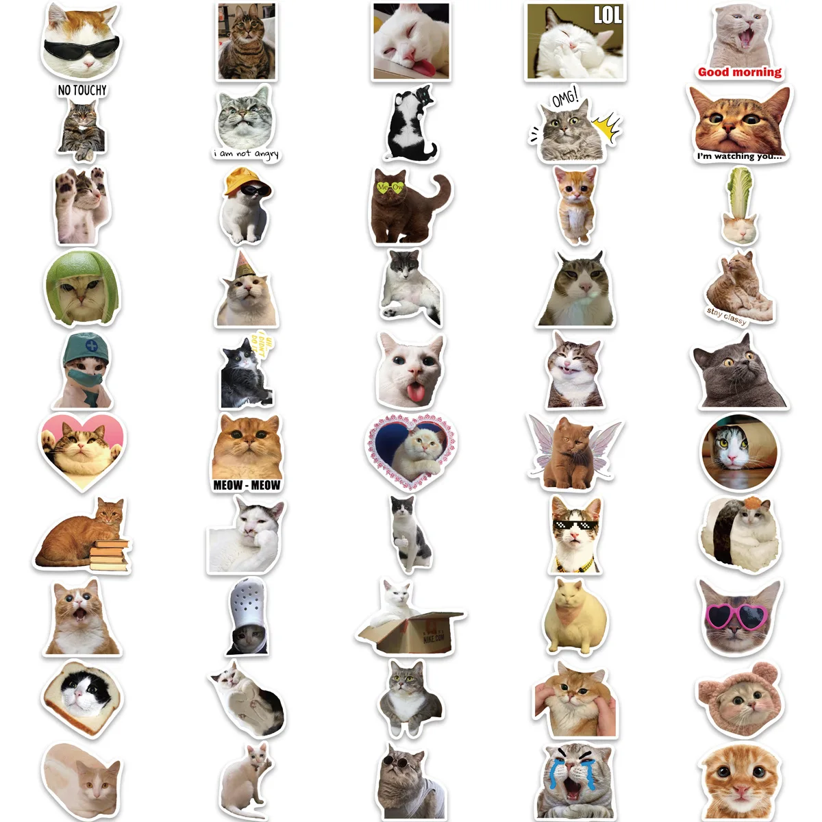 Pegatinas impermeables de gato meme para móvil portátil y maleta - imagen 2