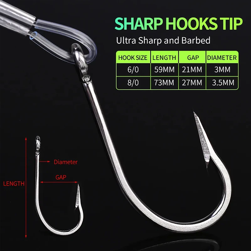 TAKEDO-señuelo de pulpo con un solo gancho, falda de calamar, cebos de pesca de mar, cebo Artificial para curricán de barco, para Wahoo, caballa, atún, Marlin - imagen 4