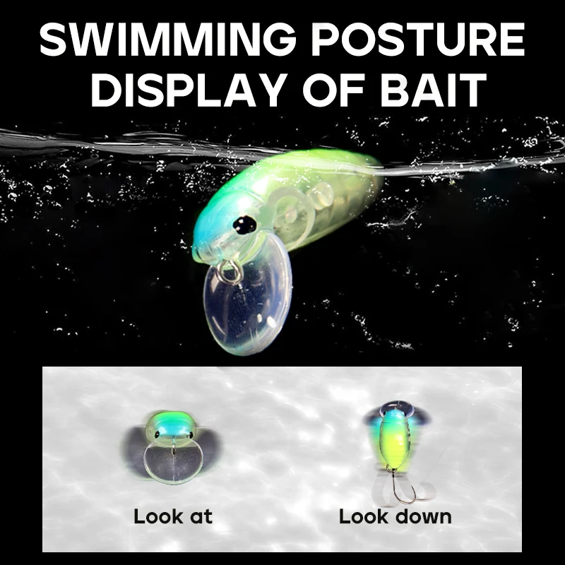 LETOYO 1,6g/24mm Mini señuelo de pececillo que se hunde cigarra insectos cebos duros con placa de lengua ancha señuelo de pesca de trucha Artificial - imagen 3