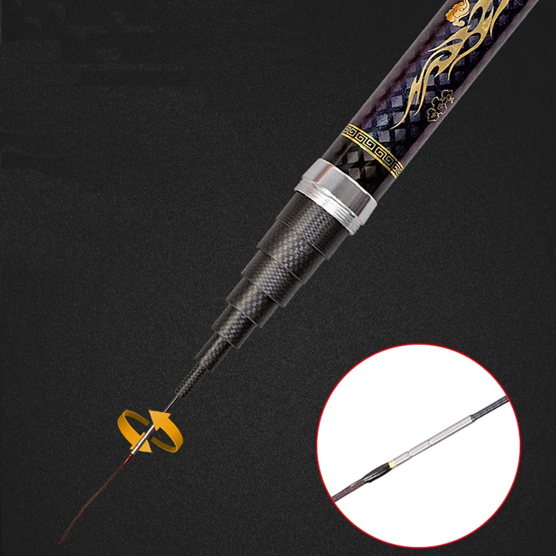 Caña de pescar telescópica de alto carbono, 8m, 9m, 10m, 11m, 12m, 13m, 14m, 15m, 16m, ultraligera, M368 - imagen 3