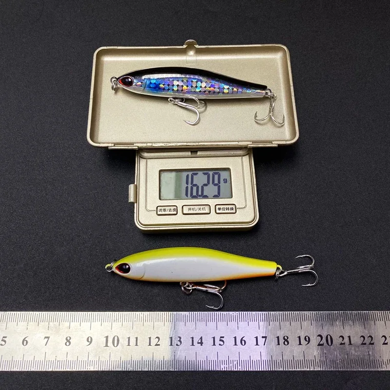 Señuelos de pesca con lápiz de hundimiento lento, 80mm, 16g, Trolling, Wobblers de agua salada, cebo duro Artificial para lubina, trucha, equipo Swimbait - imagen 5