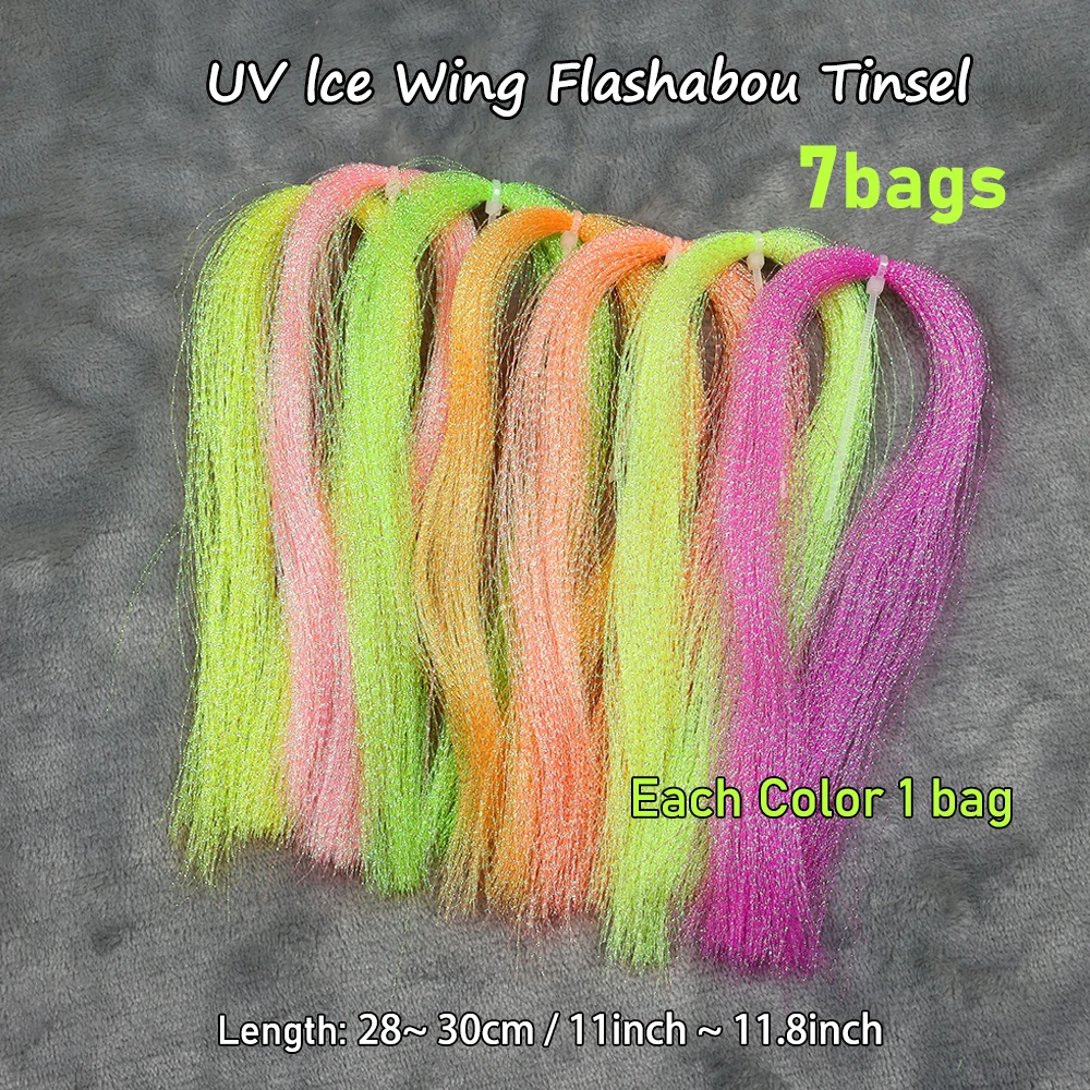 10 paquetes/juego de Material Flash para atar moscas, fluorescente, trenzado, holográfico y ala de hielo, oropel Flashabou, aparejo Sabiki, fabricación de ganchos de asistencia - imagen 4