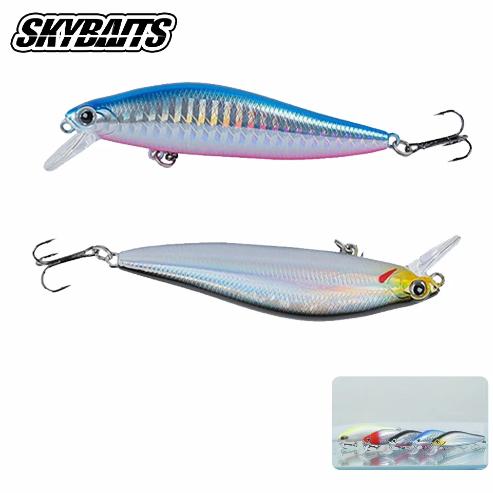 Señuelo de pesca de pececillo de hundimiento lento, capa de natación completa, cebo duro Wobbler Artificial, Río y Lago, 60/70/85mm de largo, 4/7/10/14/18g