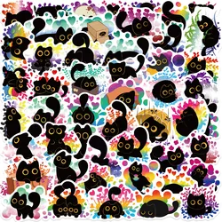 Pegatinas impermeables gato negro grafiti para móvil taza y equipaje